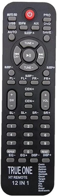 Kritex Compatible for TRUEONE Home Theater Remote 12 in 1 Remote Remote Controller(Black)