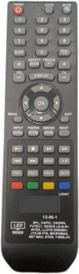Akshita 13 in 1 LED-67 TV Compatible For LED Series TV Remote Control Bpl Genius Micro-Max Vu Dapic Crown Futec1 Lloyd Star Set max T-series Remote Controller(Black)