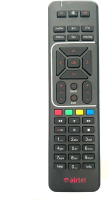 Emmar Shoppe Remote Control Compatible for  Universal DTH SD and HD Recording Airtel Digital Remote Controller(Black)