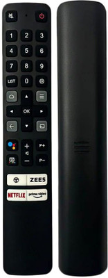 7SEVEN Bluetooth Voice TCL Smart TV Remote Control with ZEE5 Netflix PrimeVideo HotKeys Replacement of Original TCL Remote LED Smart 4K Android TV RC901V- Pairing Must! TCL Tv Remote Controller(Black)