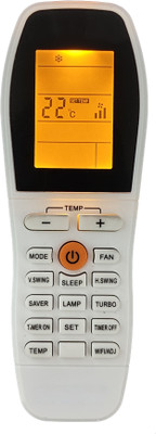 LipiWorld 248 AC Remote (WiFi) With Display Light Backlight Compatible For  VOLTAS AC Remote Controller(Grey)