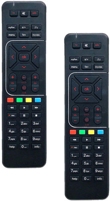 sriaarnika 2 Pcs HD DTH Set Top Box Universal Digital Tv Airtel, Airtel DTH Remote, Airtel Dish tv remote Remote Controller(Black)