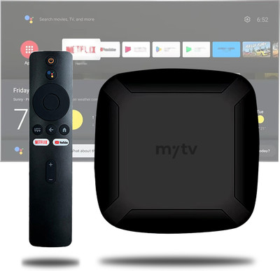 MOOZMOB Smart TV Box Normal TV to Android TV Converter Box 4GB RAM+32 GB ROM Built-in Chromecast Normal TVs Remote Controller(Black)