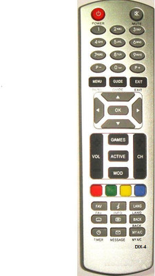 Nij DIX-4 DTH Compatible For Set Top Box Remote Control DISH TV Remote Controller(Silver)