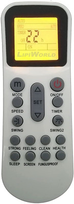 LipiWorld 125 AC Remote Control with Display Light Backlight Compatible for  Godrej AC Remote Controller(White/Grey)