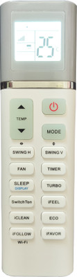LipiWorld 254O (WiFi) AC Remote With Display Light (Old Remote Exactly Same Remote Will Only Work) Compatible For Kelvinator AC Remote Controller(Grey)