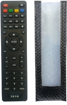 LipiWorld Remote With Cover 3210 LCD LED TV Remote Control Compatible For  Intex Tv Remote Controller(Black)