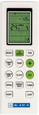 Naviscinest Compatible AC Remote Split/Window 1.5 Ton 1 Ton 2 Ton No. 226 BLUESTAR Remote Controller(White)