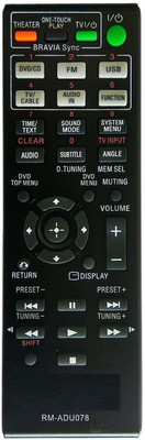 HDF Pairing Compatible for  AV System - RM-ADU078 Sony Remote Controller(Black)