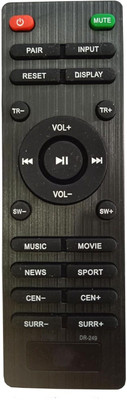 BhalTech DR-249 Home Theater Remote Compatible For  Zebronics Soundbar Remote Controller(Black)