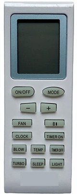 Piyush REMOTE 18 TO AC (CLOCK,BLOW,TURBO,TIMER LIGHT BUTTONS) COMPATIBLE TO VOLTAS ,ONIDA,GODREJ AC . OLD REMOTE MUST BE SAME Remote Controller(White)