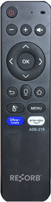 RESORB LED 555 NON VOICE Remote Control Compatible for Amstrad, Hyundai, Micromax & Akai Smart TV Remote Controller(Black)