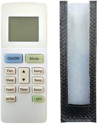 BhalTech 222 AC PU Leather Case Cover Perfect Fitting Specially Designed Fully Protective (Only Remote Cover) Pls Check Your Remote Dimensions Compatible for O General AC Remote Controller(Black)