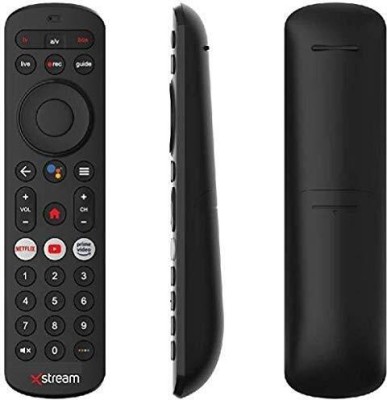 HDF Pairing Required (Xstream - Voice Suppported) Airtel Xstream Original HD and SD DTH Set Top Box Remote Controller(Black)