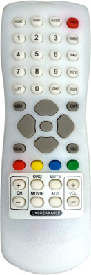 ERNIL Dth Remote Compatible for Sun Direct (Unbreakable) Remote Controller(White)