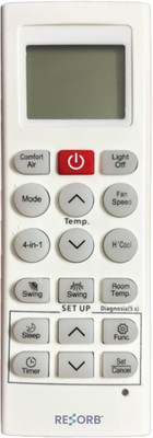 RESORB RE 36K Compatible with LG AC AKB75415306 Split ,Window and Cassette AIR Conditioner Remote Controller(White)