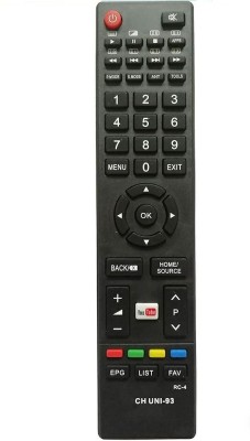 Piyush REMOTE RC-4 CH UNI-93 LED LCD Smart TV with YouTube Function SAME MODEL ONLY COMPATIBLE FOR CHINA LED. SEND REMOTE PHOTO 9822247789 WHATSAPP VERIFICATION Remote Controller(Black)