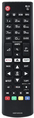Kritex Compatible for Lg Universal LED/LCD TV Remote Remote Controller(Black)