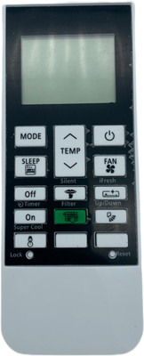 NixGlobal 168H AC Remote Compatible with HIT1 / 1.5 / 2 TON ACHI 1 / 1.5 / 2 TON AC Remote Controller(White)