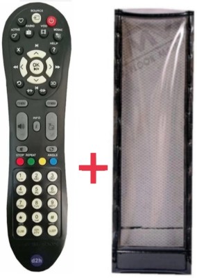 Paril (Remote+Cover) Remote compatible Videocon D2H HD set top box remote With PU Leather Protective Cover Remote Controller(Black)