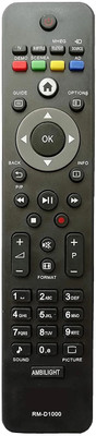 HDF Compatible for Philips LCD LED TV (RM-D1000) Philips LCD LED TV Remote Controller(Black)