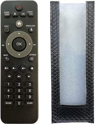 BhalTech DVD PU Leather Case Cover Perfect Fitting Specially Designed Protective Remote (Only Remote Cover) Pls Check Your Remote Dimensions Compatible for Philip DVD Remote Controller(Black)