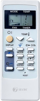 7SEVEN Compatible with Sharp AC Remote Control Model 76A Suitable for 1 | 1.5 | 2 Ton Split & Window AC- Match Remote Key by Key with Existing Sharp Air Coditioner Remote Controller(White)