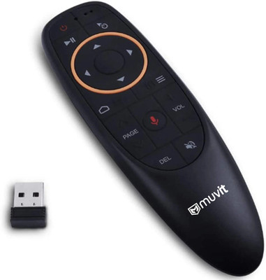 Muvit Wireless Bluetooth Remote G10 Model Voice Remote Control 2.5G Wireless IR Learning for Smart Tv Box and PC With IR Learning Fly Air Remote Mouse for Android TV Box Black Remote Controller(Black)