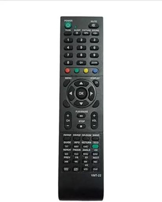HDF VMT-22 LED Remote Control Compatible for  LED and LCD smart TV Remote Videocon Remote Controller(Black)
