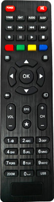 Ehop HD19 Remote Control for HD-Free to  Set TOP Box with Dual USB Port AIR Remote Controller(Black)