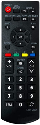 7SEVEN Compatible for Panasonic Tv Remote Original N2QAYB00060D Model Suitable for LCD LED  TV Panasonic Remote Controller(Black)