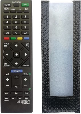 LipiWorld UN143 RM-L1185 LCD Led TV Universal Remote Control ( Remote with Cover ) (Works with All Most All) Compatible For Sony Bravia TV Remote Controller(Black)