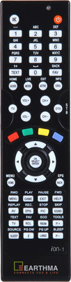 Earthma ION-1 Universal Remote Control 2-in-1 Er163 Compatible with All LCD/LED/Smart TV & DTH/Cable Set Top Box Remote Controller(Black)