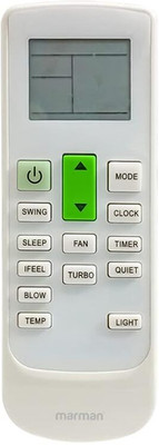 Marman Compatible with Blue Star AC Remote Control model 172 Suitable for 1 | 1.5 | 2 Ton Split and Window AC - Match Remote Key by Key With Existing Blue Star AC Remote Controller(White)