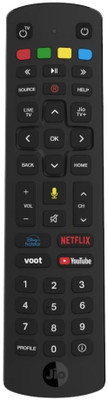 TBT Premium Bluetooth Remote Control Compatible for Settop Box with Voice Function Jio, JioTV, Jio TV, (Please Match The Image with Your Old Remote) Remote Controller(Black)