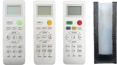 BhalTech VE-131 PU Leather Case Cover Perfect Fitting Specially Designed Fully Protective Remote (Only Remote Cover) Pls Check Your Remote Dimensions Compatible Haier AC Remote Controller(Black)