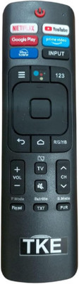 Tke  Tv Remote Control for Smart Android 4K(8AA) Hisense Remote Controller(Black)