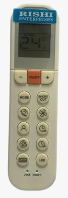 RISHI ENTERPRISES THIS REMOTE IS COMPATIBLE FOR  AC REMOTE (196) MEDIA Remote Controller(White)