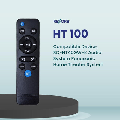 RESORB HT 100 SC-HT40GW-K Audio Home Theater System Remote Control Compatible Compatible with Panasonic SC-HT40GW-K Model Audio Home Theater System Remote. Remote Controller(Black)