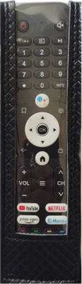 BhalTech HTR-U31 PU Leather Remote Cover Perfect Fitting Cover (Only Remote Cover) Pls Check Your Remote Dimensions Compatible for Haier TV Remote Cover Remote Controller(Black)