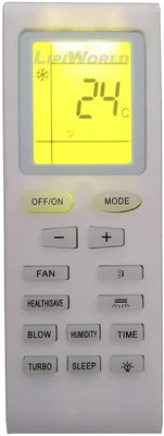 LipiWorld 18 AC Remote Control With Backlight Display Light Compatible For Kelvinator AC Remote Controller(Grey)