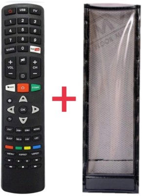 Paril (Remote+Cover) Tv Remote compatible for Intex Smart led/lcd Tv TvR-44 RC With PU Leather Protective Cover(NO Voice Command)(Same remote Only will work) Remote Controller(Black)