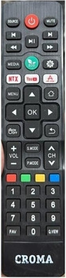 Paril ®130N TV REMOTE Compatible for Croma Smart TV LCD/LED Remote Control (Macthing with Old Remote,same Remote will Only work) Remote Controller(Black)