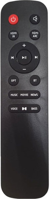 Kritex Remote /Home Theatre Bluetooth. Compatible for M+ / Matata soundbar Remote Controller(Black)