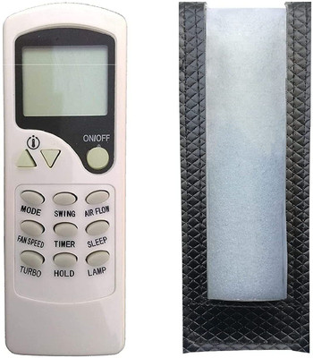 BhalTech 7B PU Leather Case Cover Perfect Fitting Specially Designed Fully Protective (Only Remote Cover) Pls Check Your Remote Dimensions Compatible for Godrej AC Remote Controller(Black)