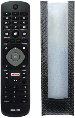 LipiWorld Remote With Cover RM-L1285 LCD LED TV Remote Control Compatible For  Philips Tv Remote Controller(Black)