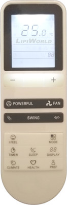 LipiWorld 227 AC Remote Control with Display Light Backlight Compatible for  Bluestar AC Remote Controller(Grey/White)