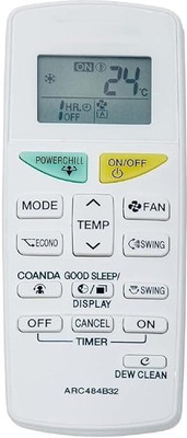 Ladha's Compatible Remote Control AC ARC484B32 Air Conditioner Remote Controller(White)