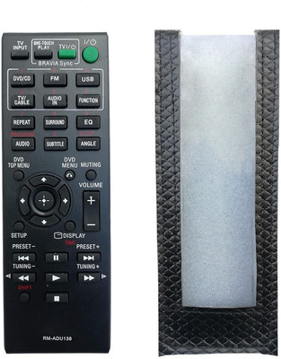 BhalTech PU Leather Remote Case Cover Designed Perfect Fitting Specially Protective Remot (Only Remote Cover) Pls Check Your Remot Dimensions for Sony AV System RM-ADU138 Remote Controller(Black)