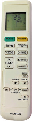 Ehop AC-214A Compatible Remote Control for AC ARC484A22 Daikin Remote Controller(White)